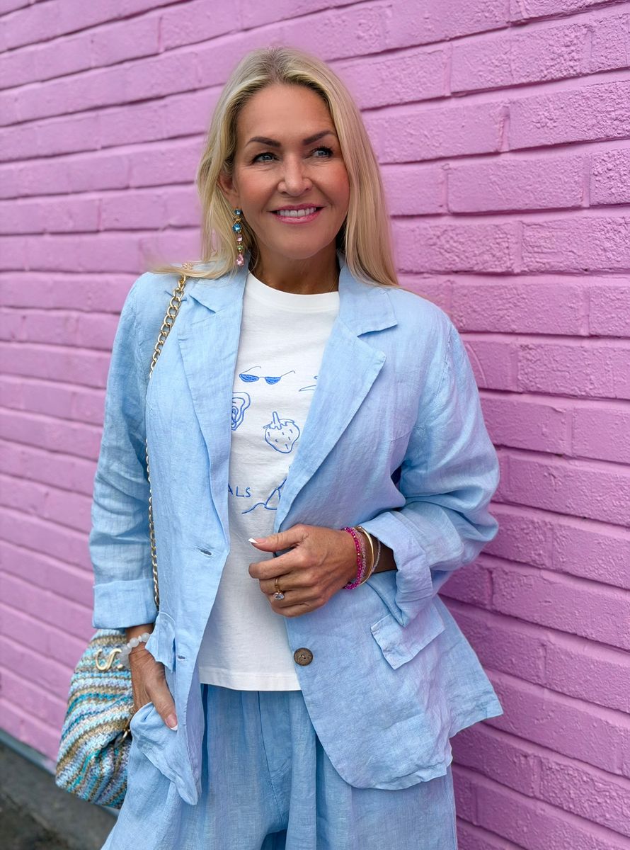 Bee Attitude Blue Linen Set Reunion