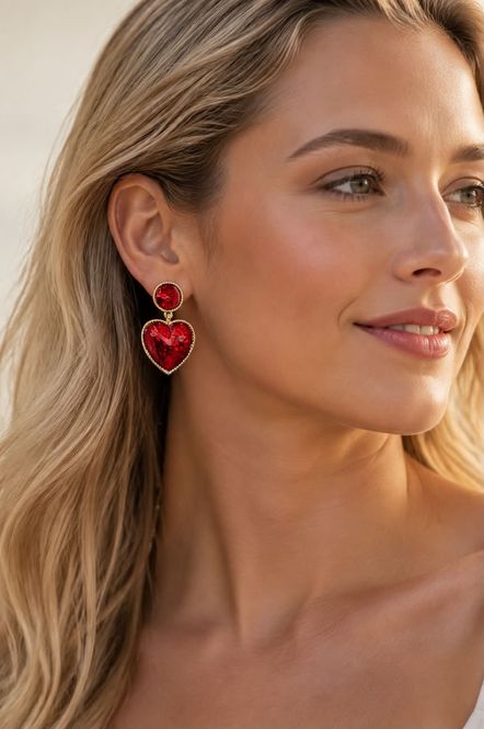 Hovedbilde Red Heart Earring