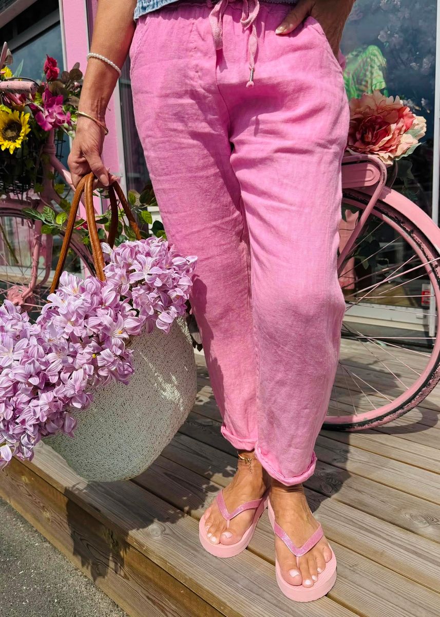 Pink Summer Linen Pant