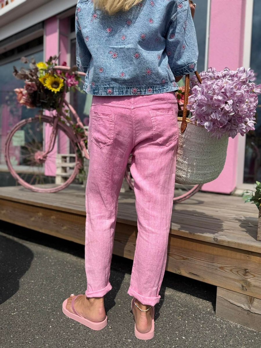 Pink Summer Linen Pant