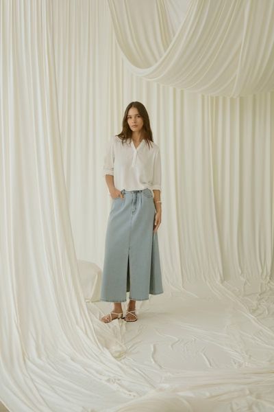 Hovedbilde Aminna Denim Skirt Kaffe