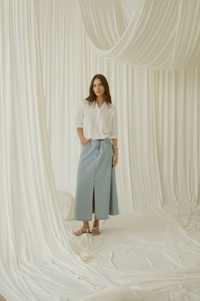 Aminna Denim Skirt Kaffe