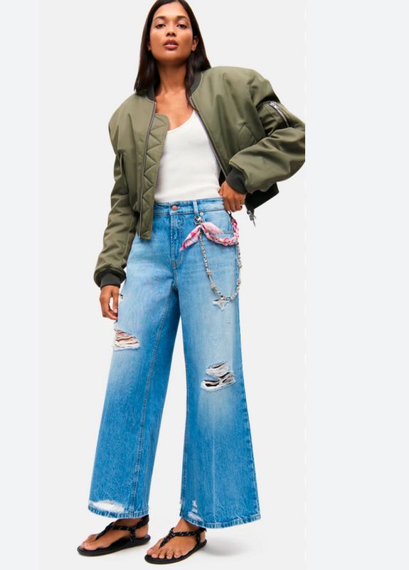 Cambio Palazzo Cropped Authentic Destroy
