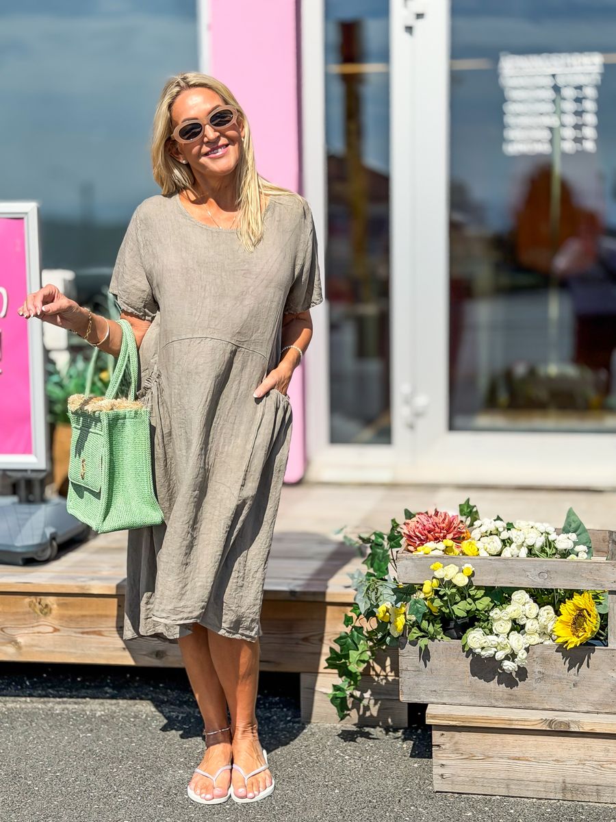Ruffle Linen Dress